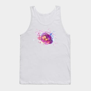 Purple Watercolor Flower Tank Top